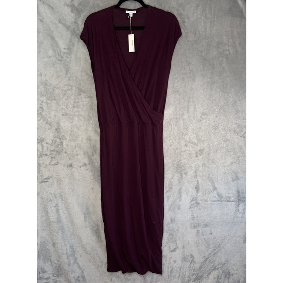 James Perse Surplice Jersey Blouson Dress Size 1 (Small) MSRP $225 - Picture 1 of 16